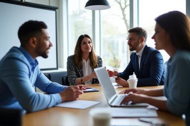 Team of consultants in a meeting