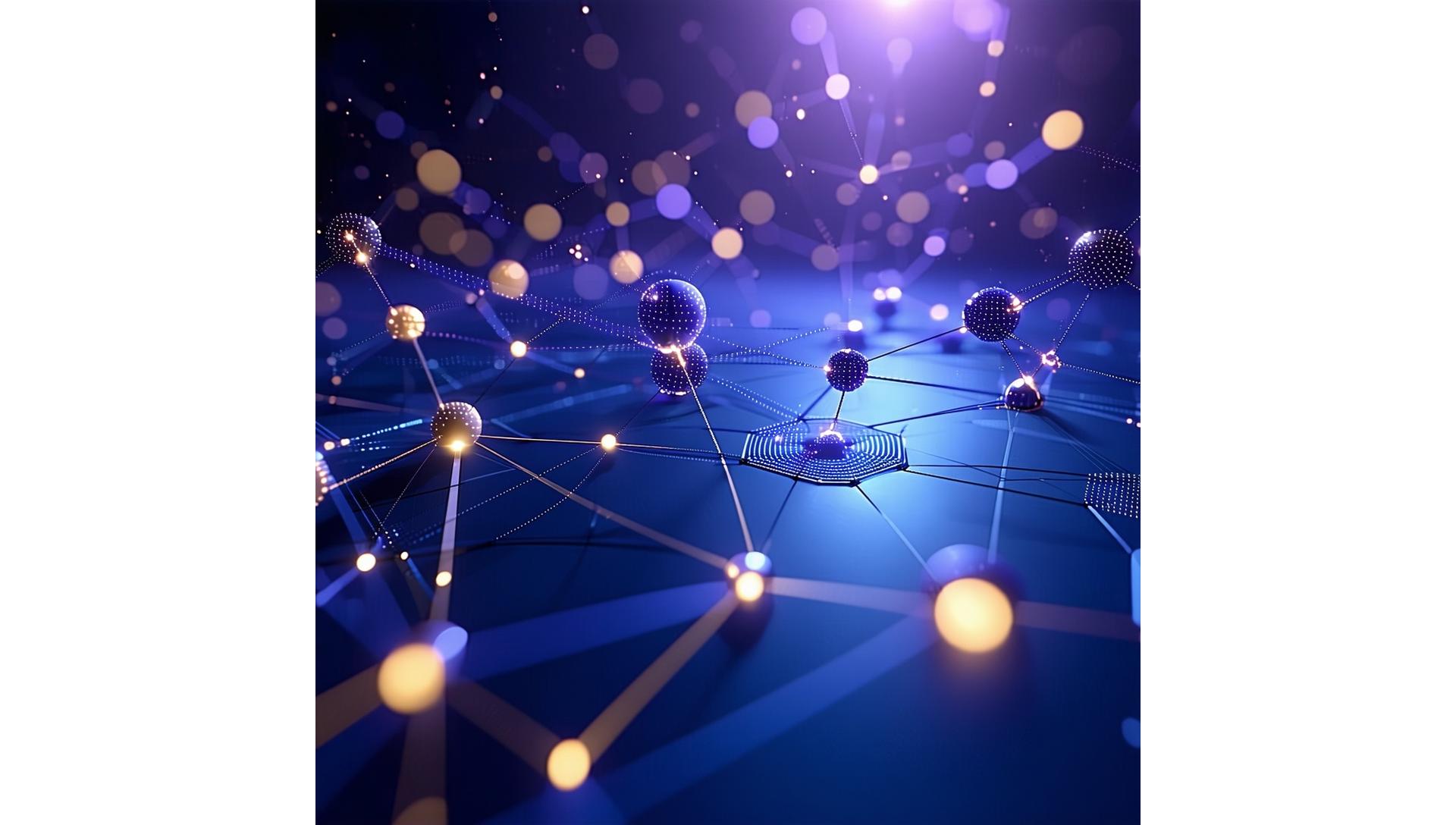 Abstract image of interconnected nodes representing strategy and digital transformation